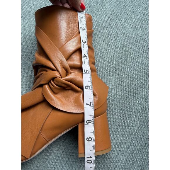 Daniella Shevel Bonnie Lambskin Leather Bootie Hazel Brown Women's 38.5 US 8 - Picture 12 of 16